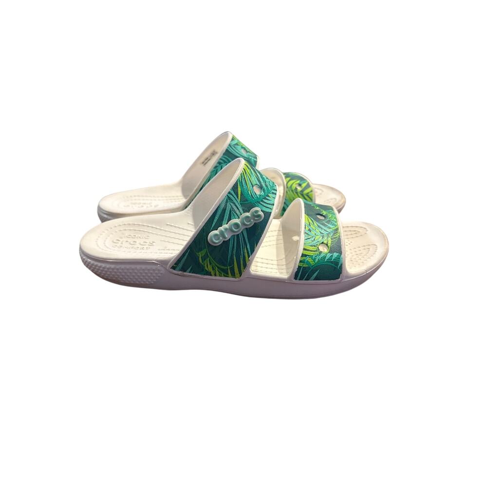Women’s Crocs Tropical Pattern Slide Sandals. Size 7